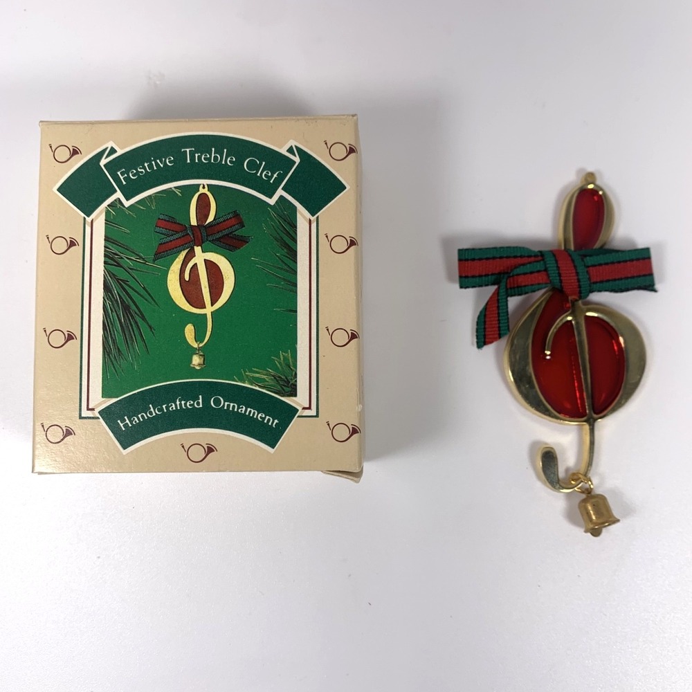 Hallmark 1986 Vintage Keepsake Ornament‎ Festive Treble Clef Music